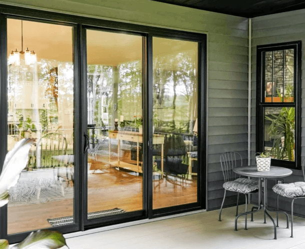 New sliding glass door installation