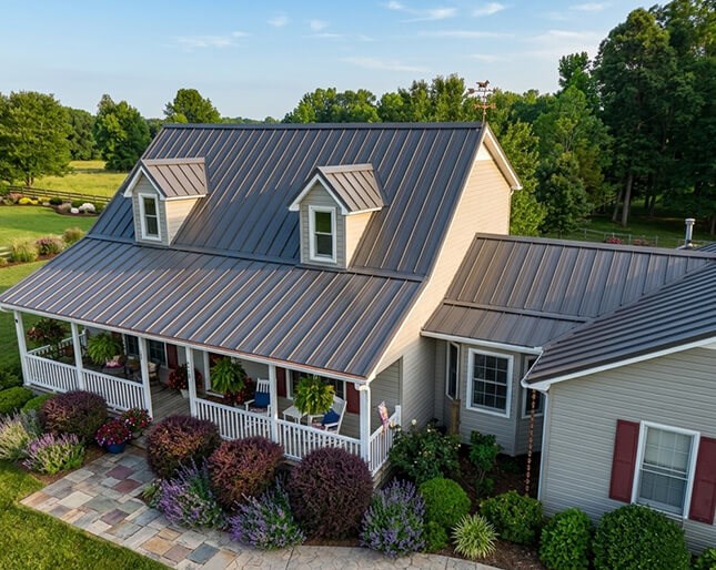 metal roofing on a home in North Carolina