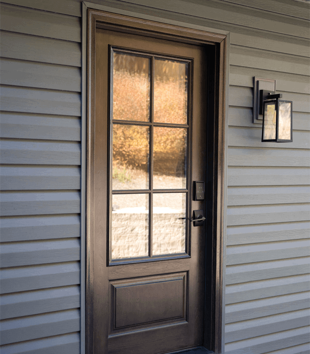 Black fiberglass entryway door