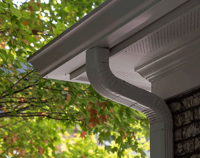 gutter system on the exterior of a home