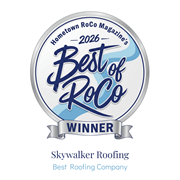 Skywalker Roofing is the 2026 Best of Roco Best Roofing Company award winner