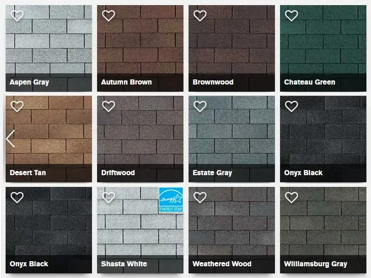 different types of shingles