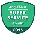 The Angie's List Super Service Award was given to Skywalker Roofing in 2016